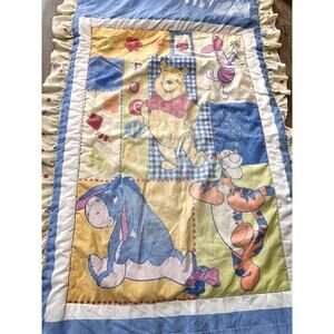 Vintage Winnie The Pooh Comforter Blanket Two Sided